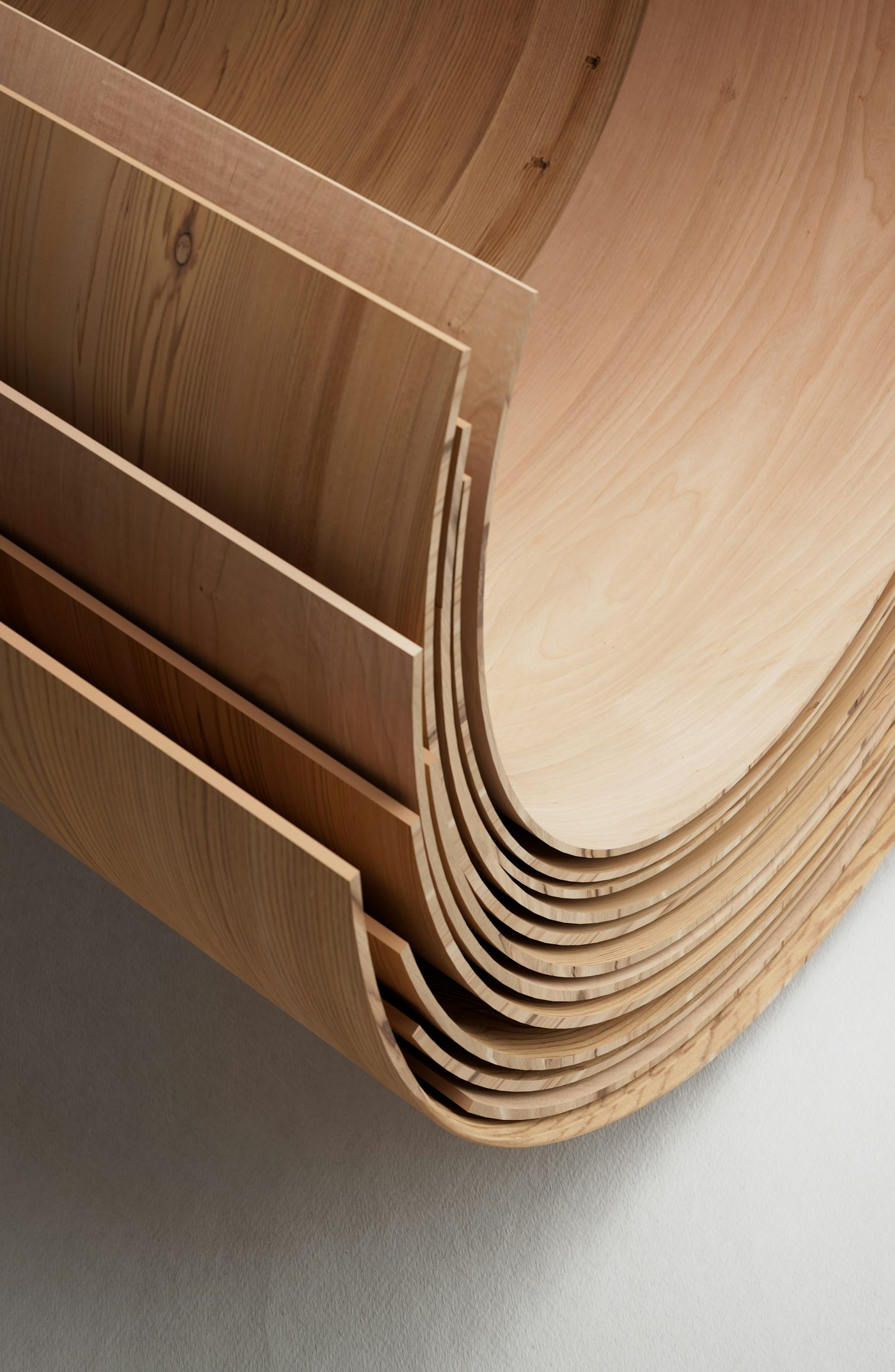 Wooden lumber boards stacked and layered on top of each other